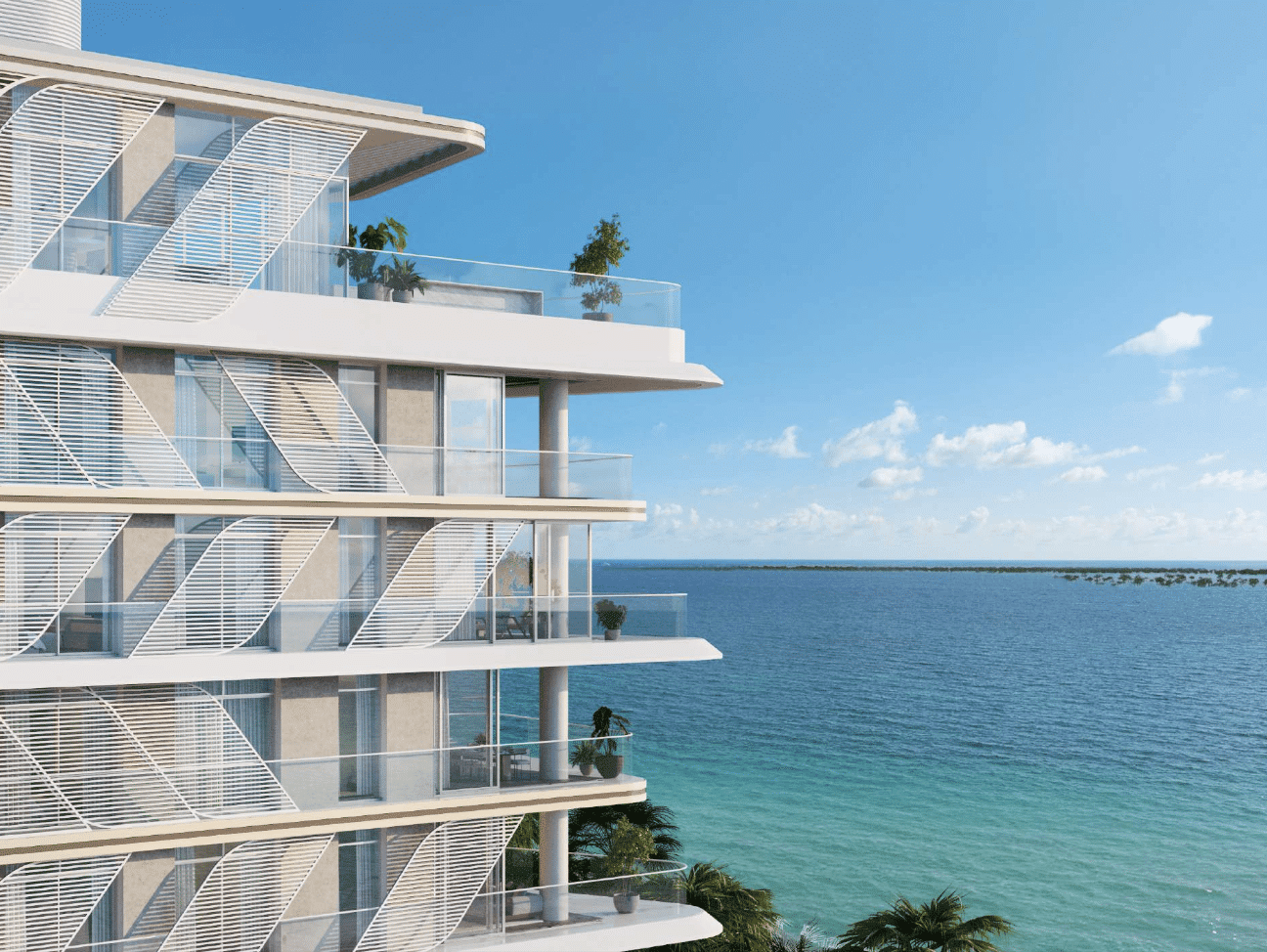 בניין דירות מודרני על חוף הים, “Fahid Beach Residence”, מתהדר במרפסות זכוכית ולוחות מתכת לבנים, ומשקיף על ים כחול ושקט תחת שמיים בהירים. עצי דקל ניצבים בשורה לאורך קו החוף, ומדגישים את האווירה השלווה של החוף. בניין דירות מודרני על חוף הים, "Fahid Beach Residence", מתהדר במרפסות זכוכית ולוחות מתכת לבנים, ומשקיף על ים כחול ושקט תחת שמיים בהירים. עצי דקל ניצבים בשורה לאורך קו החוף, ומדגישים את האווירה השלווה של החוף.