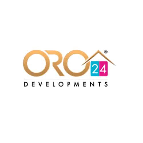 הלוגו של ORO24 Developments. המילה ORO מופיעה בצבע זהב, כאשר האות O מעוצבת בצורת גג המובילה למספר 24 בצבע לבן על גבי ריבוע ורוד וכחול. המילה DEVELOPMENTS כתובה מתחת באותיות שחורות. הלוגו של ORO24 Developments. המילה ORO מופיעה בצבע זהב, כאשר האות O מעוצבת בצורת גג המובילה למספר 24 בצבע לבן על גבי ריבוע ורוד וכחול. המילה DEVELOPMENTS כתובה מתחת באותיות שחורות.