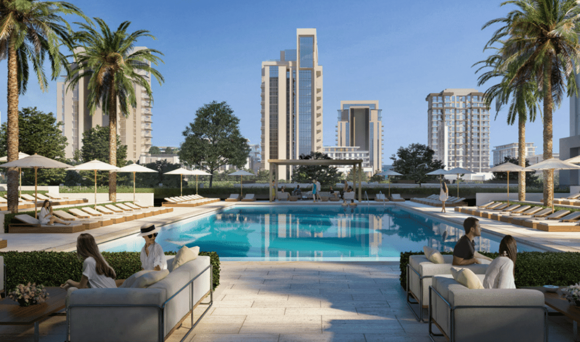 הבריכה החיצונית המפוארת ב-Lime Gardens מוקפת בעצי דקל, כסאות נוח ופינות ישיבה מודרניות שבהן אנשים נחים. בניינים גבוהים ועכשוויים ושמיים כחולים וצלולים מספקים תפאורה מרהיבה. הבריכה החיצונית המפוארת ב-Lime Gardens מוקפת בעצי דקל, כסאות נוח ופינות ישיבה מודרניות שבהן אנשים נחים. בניינים גבוהים ועכשוויים ושמיים כחולים וצלולים מספקים תפאורה מרהיבה.