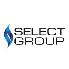 בתמונה מופיע הלוגו של Select Group, עם עיצוב מסוגנן בצבעי כחול וכחול כהה הדומה ללהבה — המשקף את THE ARTISTRY — הממוקם משמאל לטקסט השחור הבולט “SELECT GROUP” על רקע לבן. בתמונה מופיע הלוגו של Select Group, עם עיצוב מסוגנן בצבעי כחול וכחול כהה הדומה ללהבה — המשקף את THE ARTISTRY — הממוקם משמאל לטקסט השחור הבולט "SELECT GROUP" על רקע לבן.