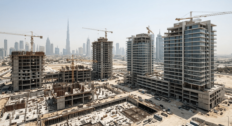 Visual representation of off-plan properties in Dubai, showcasing modern architecture and investment potential.
