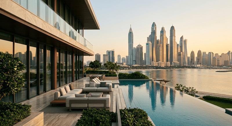 Luxury real estate in Dubai showcasing premium properties and skyline views
